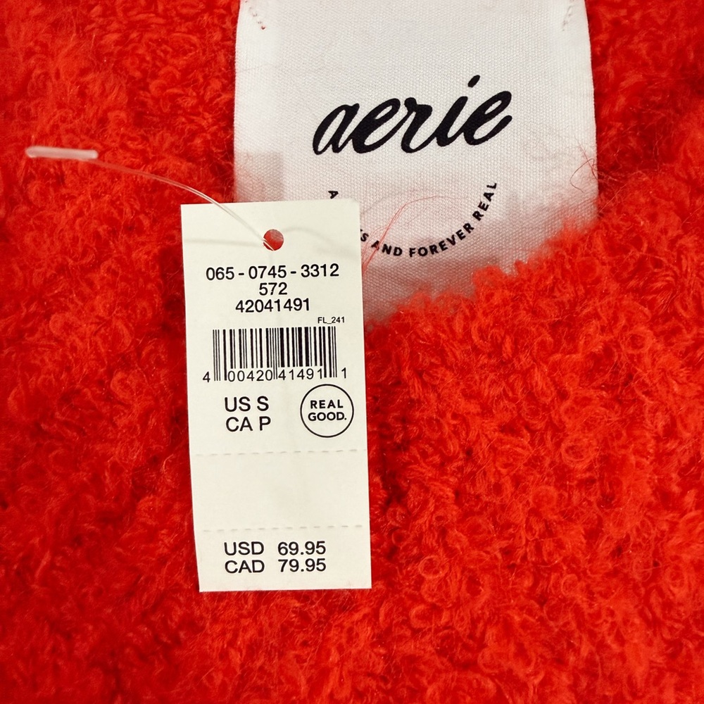 Aerie V-Neck Sweater in Vibrant Red - Picture 2 of 2